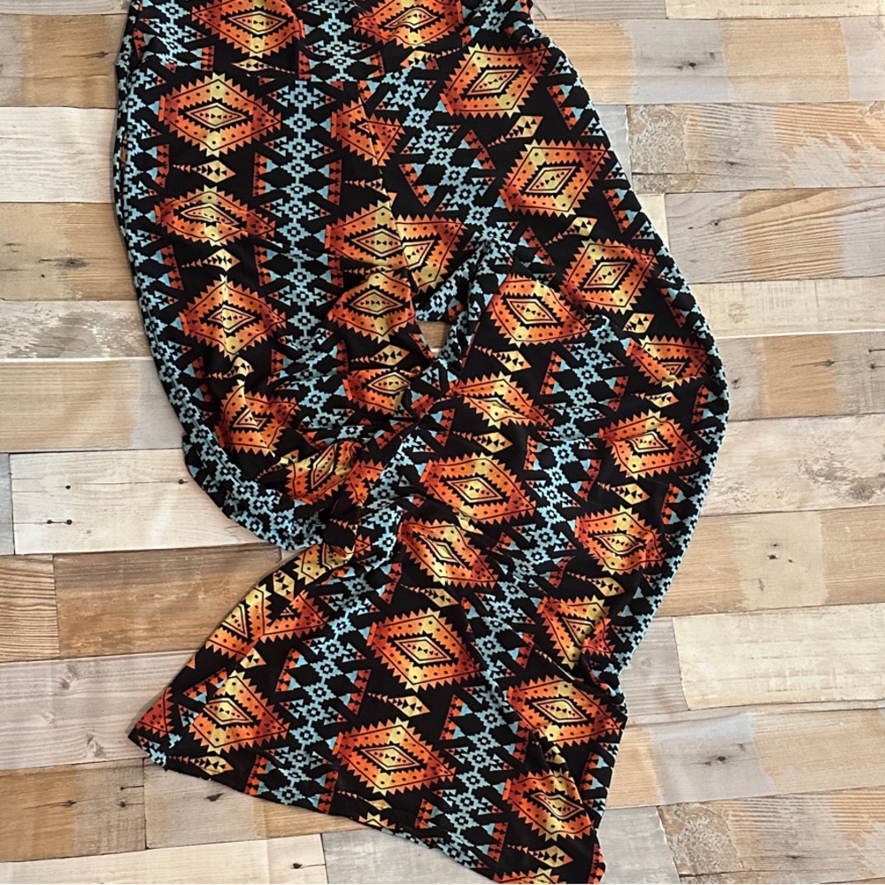 Tribal Print Flared Bathing Suit Coverup Pants